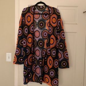 Anthropologie Moth crochet long sweater M/L